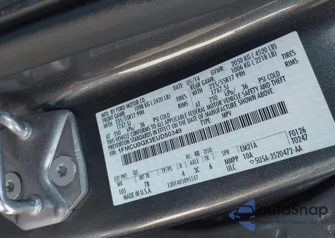 2014 Ford Escape Se from USA, damaged, VIN 1FMCU0GX3EUD50349